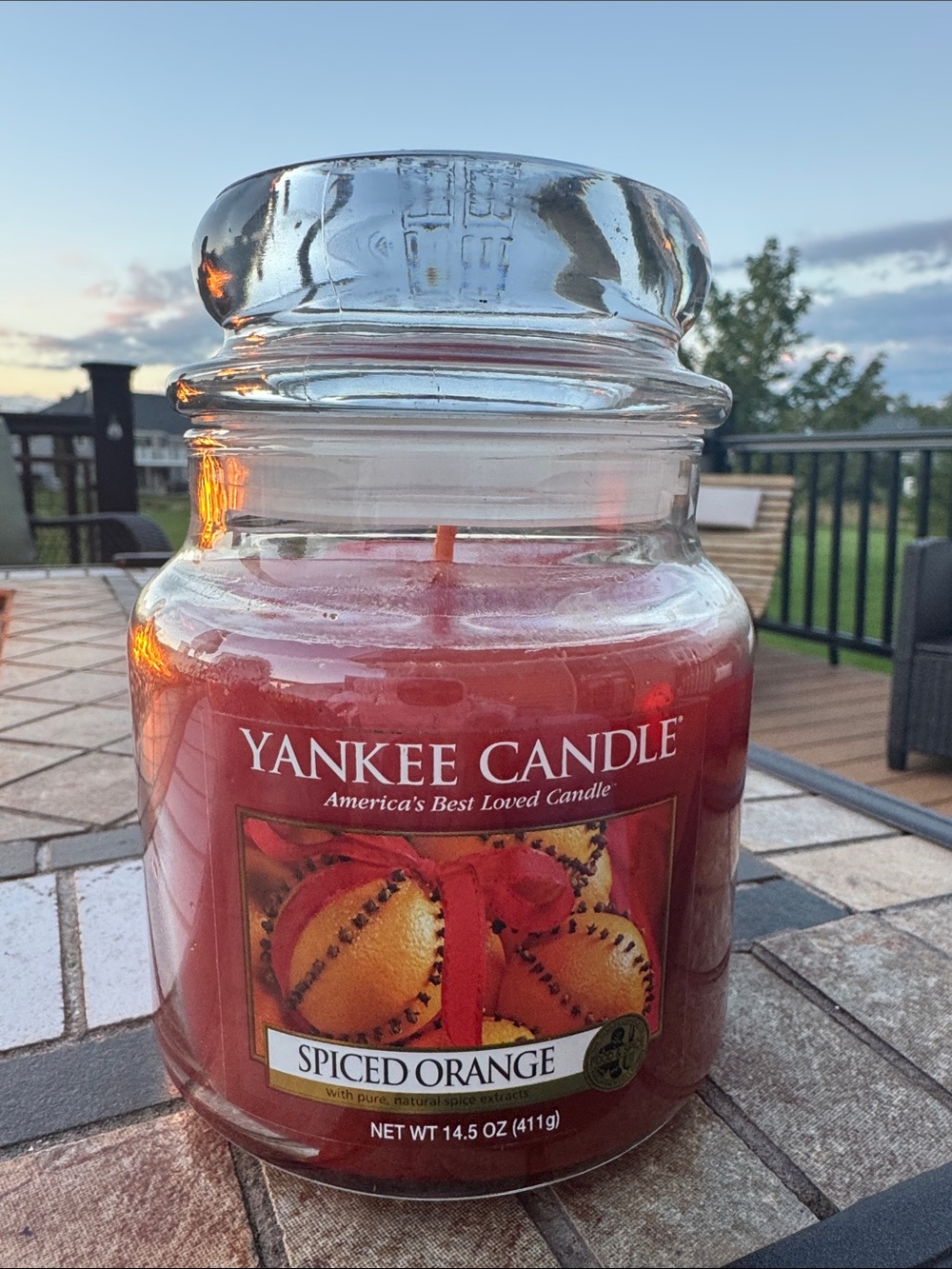 Yankee Candle Spiced Orange Jar Candle - Deep Red. RETIRED